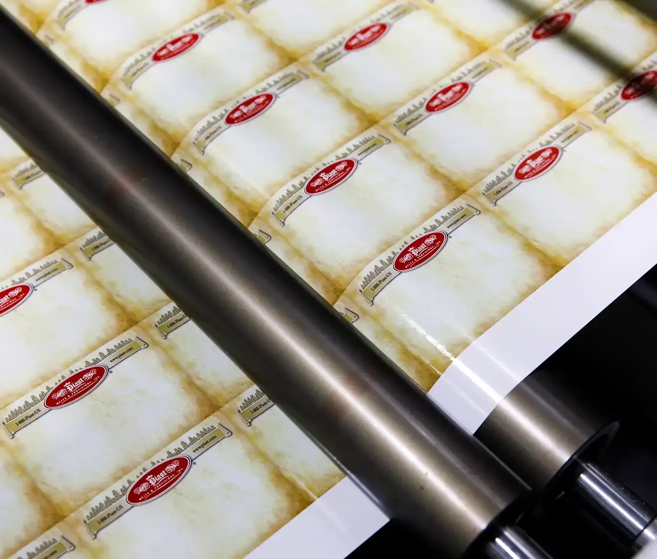 BOBST 510 digital press printing colorful custom labels on rolls