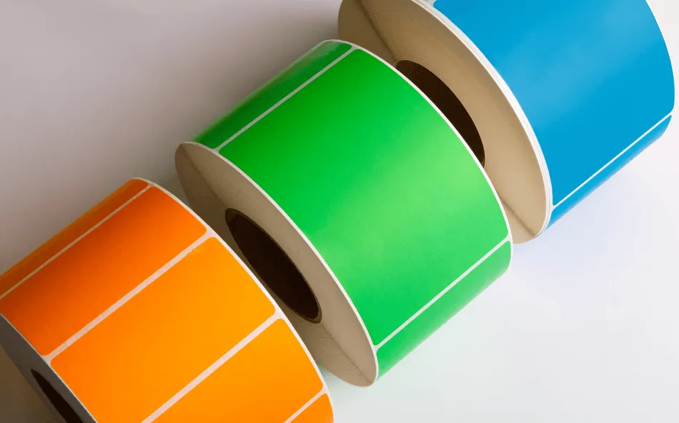 Colorful thermal labels with PMS color matching options