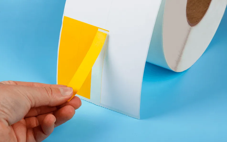 Label construction options including back slits and piggyback designs