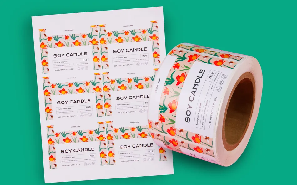 Label format options including rolls and sheets