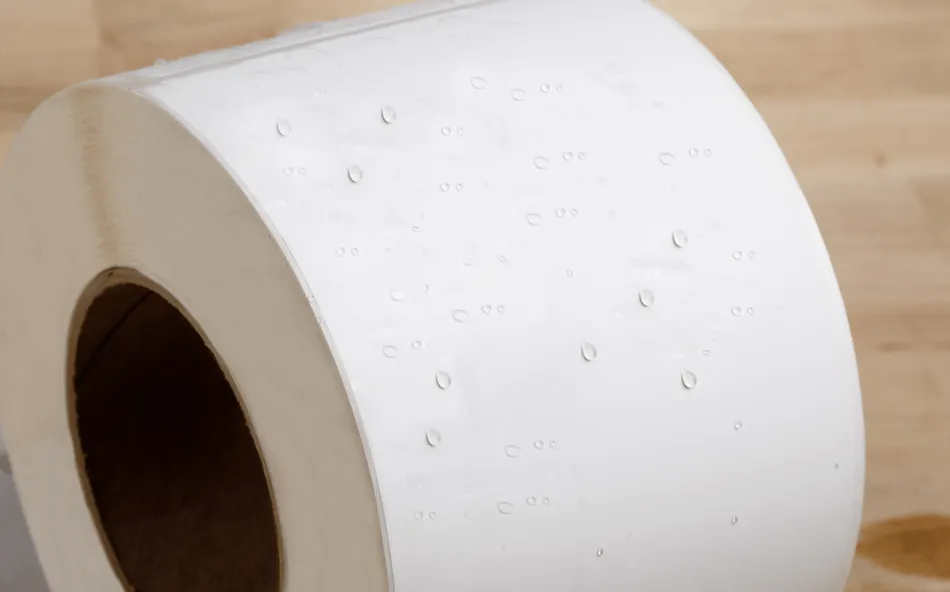Various label materials including paper, polypropylene, and polyester