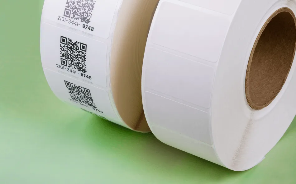 Preprinted labels with barcodes and blank labels for custom printing