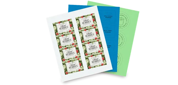 a stack of sheet labels
